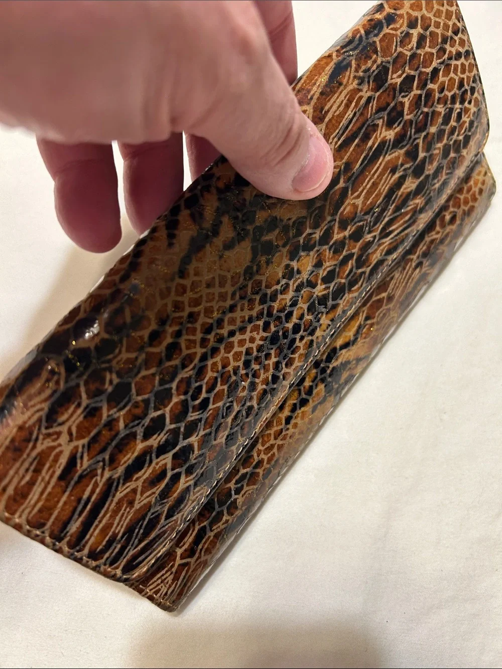 HOBO Brown & Black Snake-Print Key and Card Holder